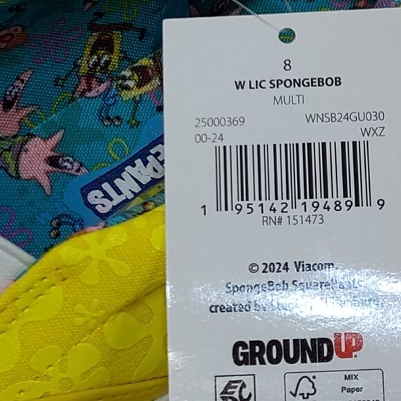 Groundup Spongebob Patrick Slip On Canvas Shoe WMNS US 8 EUR 39.5 Cartoon Design - Picture 9 of 9